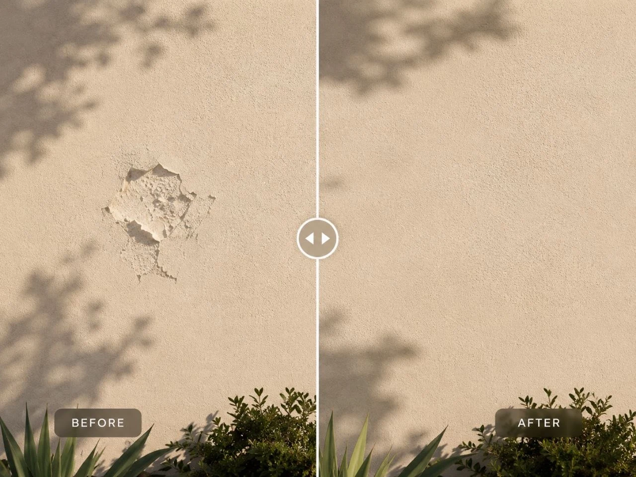 Stucco repair with a closer colour and texture match