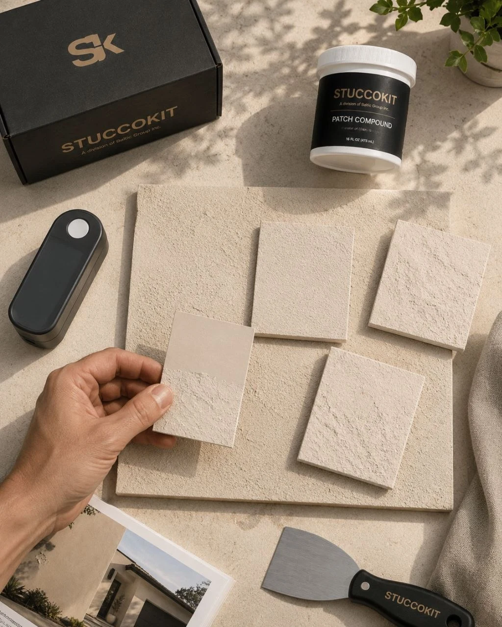 Stucco colour and texture matching process